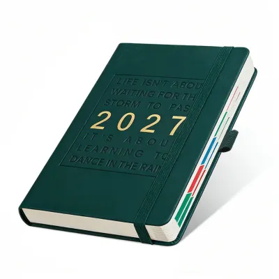 HCHC 12 Months 2027 Schedule Planner Notepad Wear-resistant English To-do List Notebook Academic Weekly Agenda Leather Cover Diary Writing Pads School Office Supplies