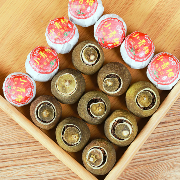 XIAO QING GAN Pu er tea新会正宗小青柑特级橘普茶宫廷普洱熟茶叶散装生晒桔普茶 Chinese Tea 250g ...