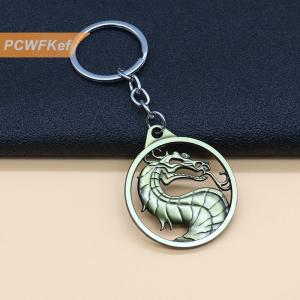 【PCWFKef】 Thời Trang Cổ Điển Quyến Rũ Trò Chơi Mortal Kombat Keychain Hollow Rồng Totem Hợp Kim Keyring Cho Nam Giới Quà Tặng Xe Phụ Kiện Chính