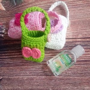 Pouch Handsanitizer Rajut 30 ml / Gantungan Hand Sanitizer Cantik Lucu / Handsanitizer Holder Murah