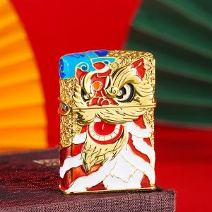 Bật Lửa Xăng Đá Zorro Kỳ Lân May Mắn ( Có Hộp - Tặng Kèm Đá Bấc ) Hộp Quẹt Phong Hút Tài Lộc