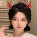 【♡Lovely girls house♡】Christmas Antler Headbands Cute Hairbands Hairhoop with Elf Ears Pine Cone Jingle Bells Christmas Party Decoration. 