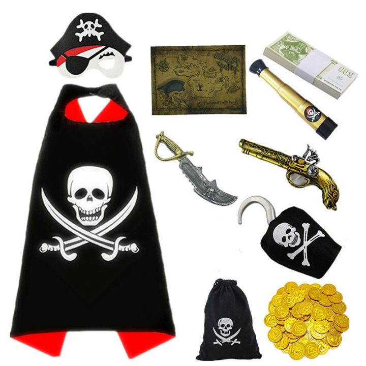 Pirate Cape Costume Children's Pirate Toy Set Halloween Pirate