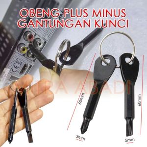 Gantungan Kunci Obeng Plus / Kembang - Minus / Gepeng 2 in 1