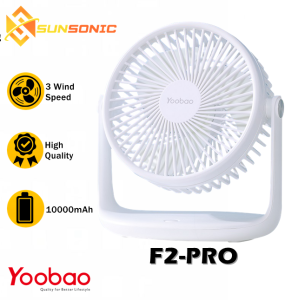 Yoobao F2-Pro Strong Wind Desktop Mini Fan Noiseless Design Type-C Charging 10000mAh