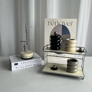 Sacesr Creative Ceramic Storage Jar with Lid Round Candle Jar Candy Storage Desktop Decoration Jar Home Decoration Accessories 5B9Z4