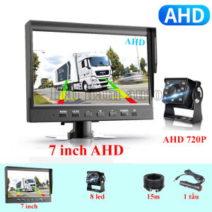 Bộ camera lùi xe tải công nghệ AHD màn hình 7 inch camera lùi độ phân giải 720P  01 camera lùi 8 đèn led HN07