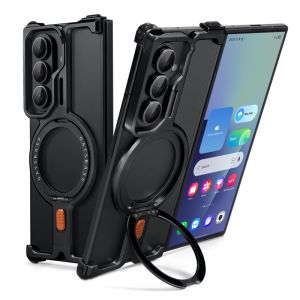 OATSBASF Metal Frameless Phone Case for Samsung Galaxy Z Fold 8 Ultra/Z Fold 7 with 360° Rotatable Stand and Magsafe Charging Support