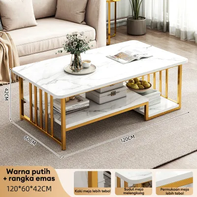 Meja Ruang Tamu Minimalis Meja Minimalis Anti Benturan MDF Meja Kopi Marmer Modern Sederhana