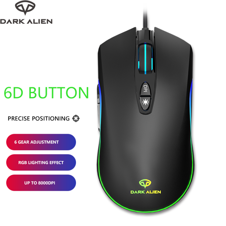 【SG🇸🇬 Ready Stock】Dark Alien V600 RGB Gaming Mouse (Esports/Office/Home