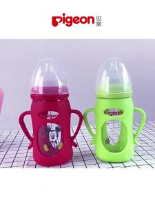 [ Cửa Hàng Chính Thức ] Bình Sữa Pigeon Chính Hãng Bình Sữa Thủy Tinh Cỡ Rộng Sơ Sinh Bình Sữa Trẻ Em Ống Hút