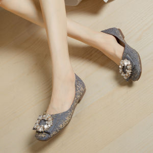 Free Shipping Elegant WomenS Flats 2026 Spring New Collection Square-Toe Shallow Pumps Soft-Soled Loafers