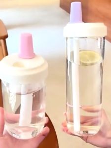 500/850ml Straw Water Cup Portable Reusable Pearl Milk Tea Tumbler Large Capacity Drinking Bottles PAZU