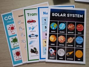 BUNDLE Educational learning materials for kids Laminated A4 Size Chart 125MIC