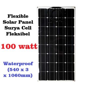 100w Flexible Solar Panel Surya Cell fleksibel 100 watt hitam