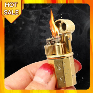 Hộp Quẹt Bật Lửa Xăng Đá Mini Đồng Z65 Thiết Kế Đẹp Độc Lạ Màu Vàng Trơn - Dùng Xăng Bấc Đá Cao Cấp