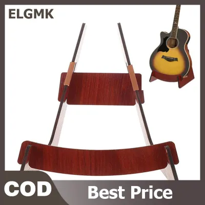 ELGMK ขาตั้งกีตาร์ไม้สำหรับเครื่องดนตรีอะคูสติกและไฟฟ้าที่วางจอแสดงผลแบบพกพาสำหรับอูคูเลเล่พิณเบสและการเดินทางการออกแบบที่แข็งแรงและปรับได้