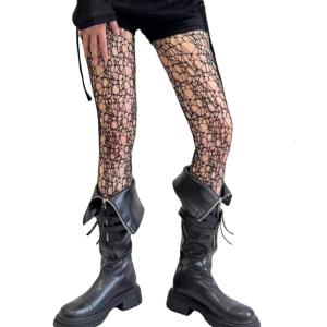 Xà cạp tất lưới có hoa văn Vớ quần bó eo cao cho nữ fishnets cao tới đùi vớ Pantyhose