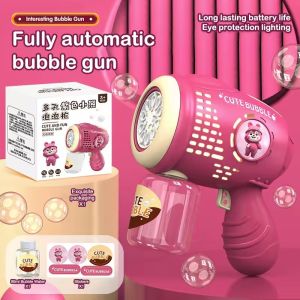Automatic Electric Bubble Machine for Kids Lighting Bubble Blower Machine Outdoor Toy Party Gift