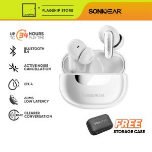 SonicGear EarPump Q5 TWS IPX4 Bluetooth 5.4 50ms Wireless Earbuds | ANC + ENC | 34H Playtime