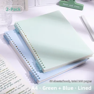 FCXIEJIAN | User-friendly Banded Diary A4 Notebook with Detachable Rings and Thicker Ruled Paper For Students Error Correction Use