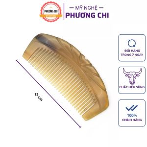 Lược sừng trâu mini khía trúc dài 13cm mát xa đầu giúp lưu thông khí huyết - Mỹ Nghệ Phương Chi