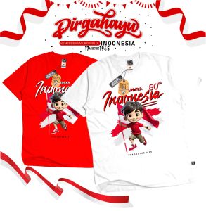 KAOS JUNIOR LENGAN PENDEK ANAK TANGGUNG USIA 8-16 TAHUN HARI KEMERDEKAAN INDONESIA