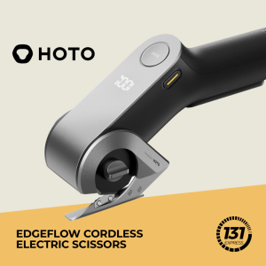 HOTO EdgeFlow Cordless Electric Scissors - USB-C Titanium Blade LED Display Tool-Free Crafting