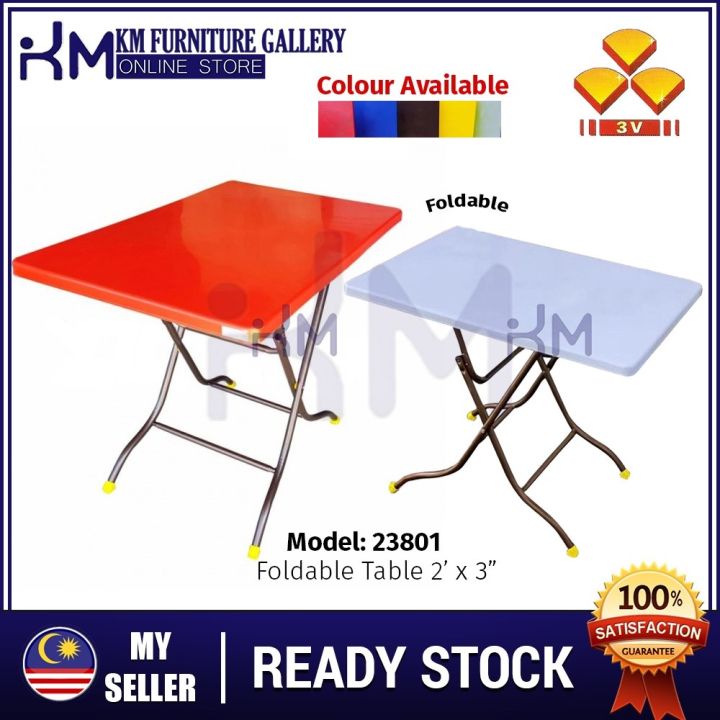 KM Furniture 3V Plastic Rectangular Folding Table 2x3 (With ...