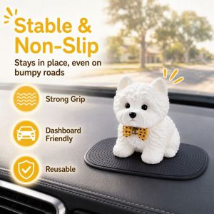 TEWUB Cute Dog Squishy Ornament Silicone Simulation Pet Dog Car Ornament Creative Slow Rebound Car Dashboard Decor Car Auto Interior