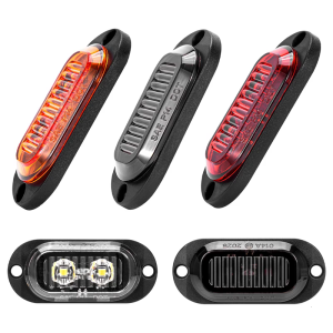 แถบ2LED ก่อสร้าง ABS PC ไฟเตือนสำหรับรถบรรทุกพ่วงแรงดันไฟฟ้า12-24V ไฟส่องสว่างสากลมีความเข้มสูง