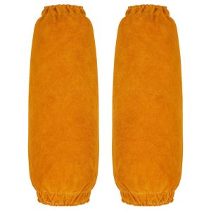 ZHUNIEDU Heat Resistant Welding Sleeves Fireproof Cowhide Leather Leather Welding Sleeve Cover Safety Breathable Cow Leather Arm Guards Welding Supplies