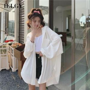 IELGY womens ice silk long sleeve hooded loose sun protection jacket