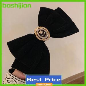 bashijian New nhung đen Bow tóc pins thanh lịch vải hợp kim hoa hồng Clip tóc cho phụ nữ