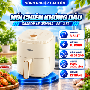 Nồi chiên không dầu Gaabor AF-35M01A màu be dung tích 3.5 lít công suất 800W BH 12 Tháng