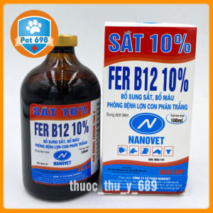 Sắt 10% 20ml-NANOVET Bổ máu bổ sung sắt phòng thiếu máu do thiếu sắt PET-698