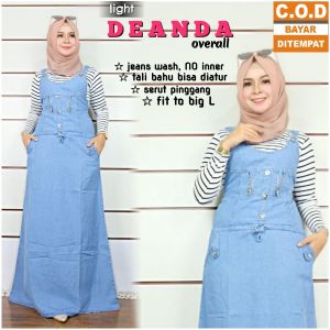 Overall Wanita Dewasa Model Terbaru - Jumpsuit Deanda - Baju Kodok Wanita Dewasa - Jumpsuit Wanita Korean Style - Overall Jeans - Jumpsuit Jeans - Operol Jins