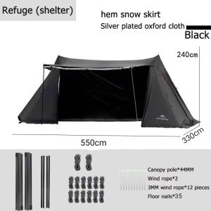 MOUNTAINHIKER New 5-8 Person Black Polyester Luxury Tent Self-Driving Tent Outdoor Hiking Wilderness Camping Shelter Tents