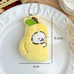 PaulWeekend Cute Dog Couple Pear Plush Keychain Magnetic Pendant Gift for Friends and Lovers
