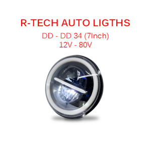 Lampu LED DAYMAKER 7Inch Bulat DD-34 Fullring Japstyle JEEP Rubicon Jimny W175 Universal Mobil & Motor Custom