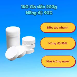 Hộp 1KG tcca Clo Viên 200G Chiết Lẻ Hộp Gồm 5 Viên Clo Clorin Khử Trùng Bể Bơi Xử Lý Nước