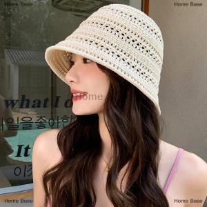 [COD] Home Base Summer New Hollow Knitted Sun Protection And Sunshade Hat For Womens Leisure Versatile Small Fresh Fashion Pot Hat