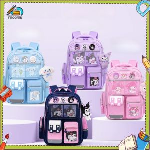 YILQQPER Student Schoolbag Korean Style Versatile Cute Bear Children Cartoon Large Capacity Waterproof Backpack