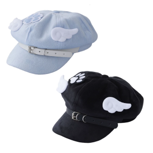 หมวกแปดเหลี่ยมสไตล์ย้อนยุคพร้อมปีกหมวกเบเร่ต์ผ้าระบายอากาศสำหรับหลากหลายสไตล์และโอกาส