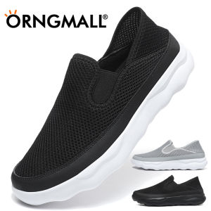 ORNGMALL Giày lưới cho nam giới Slip-On Sneakers Chất lượng cao màu đen thoáng khí tập thể dục thời trang giản dị ánh sáng đi bộ thích hợp cho cuộc sống hàng ngày và thể thao cỡ lỡn 39-48