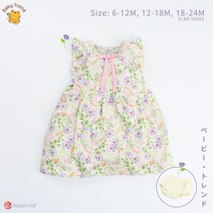Elegant Kids ชุดลูกสาว 6-24 เดือน ชุดเดรสแขนกุดพร้อมกางเกงซับใน ลายดอกไม้น่ารัก  | Babytrend