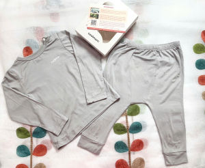 (Tặng kèm hộp) Bộ dài tay cài vai Coolmom cho bé từ 0-6 tháng chất liệu sợi tre bamboo cao cấp