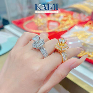 {loại1} Nhẫn baguet tròn nhuyễn sang chảnh bền màu Kami trang sức sỉ