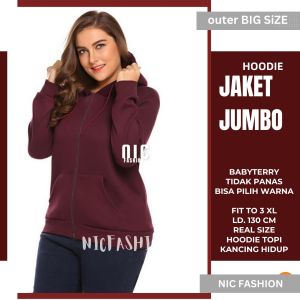 Jaket Wanita Big Size Hoodie Jumbo Zipper 3XL / Sweater Hoodie Jumbo Wanita XXXL Jullia NIC Fashion Jaket