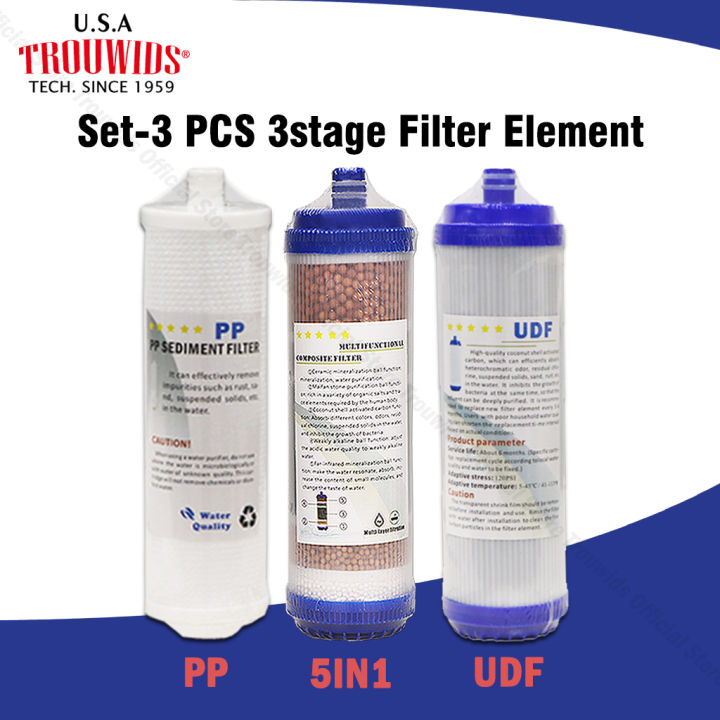 TROUWIDS Upgrade PP+Multifunctional+UDF Set 10 Inch Replacement Filter ...